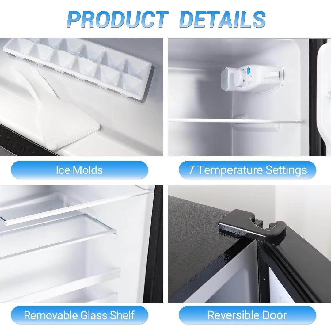 Tymyp Tymyp FLS-80-SILVER Compact Fridge, Silver