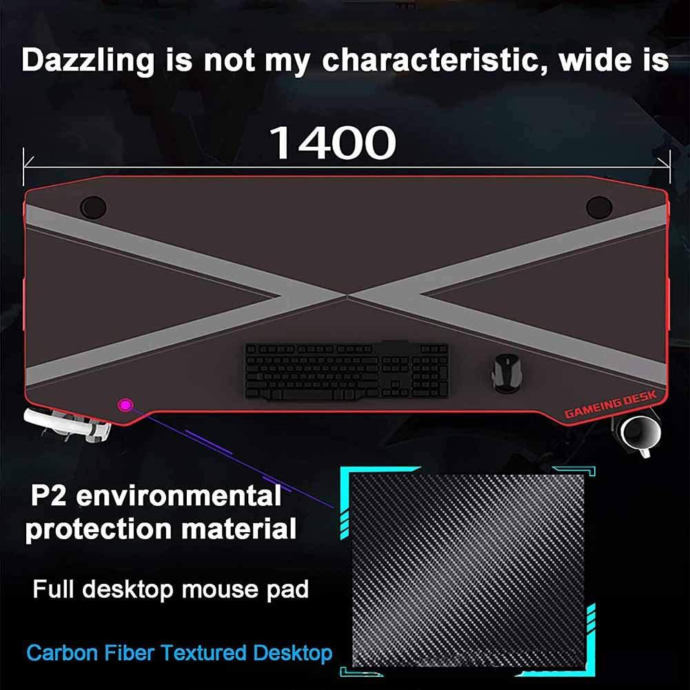 MNSSRN MNSSRN Large Desktop Game Table, Ergonomically Stable Home Computer Table, Multi-Function Desk, Learning Table, Competitive Game Table,140 * 60 * 75cm