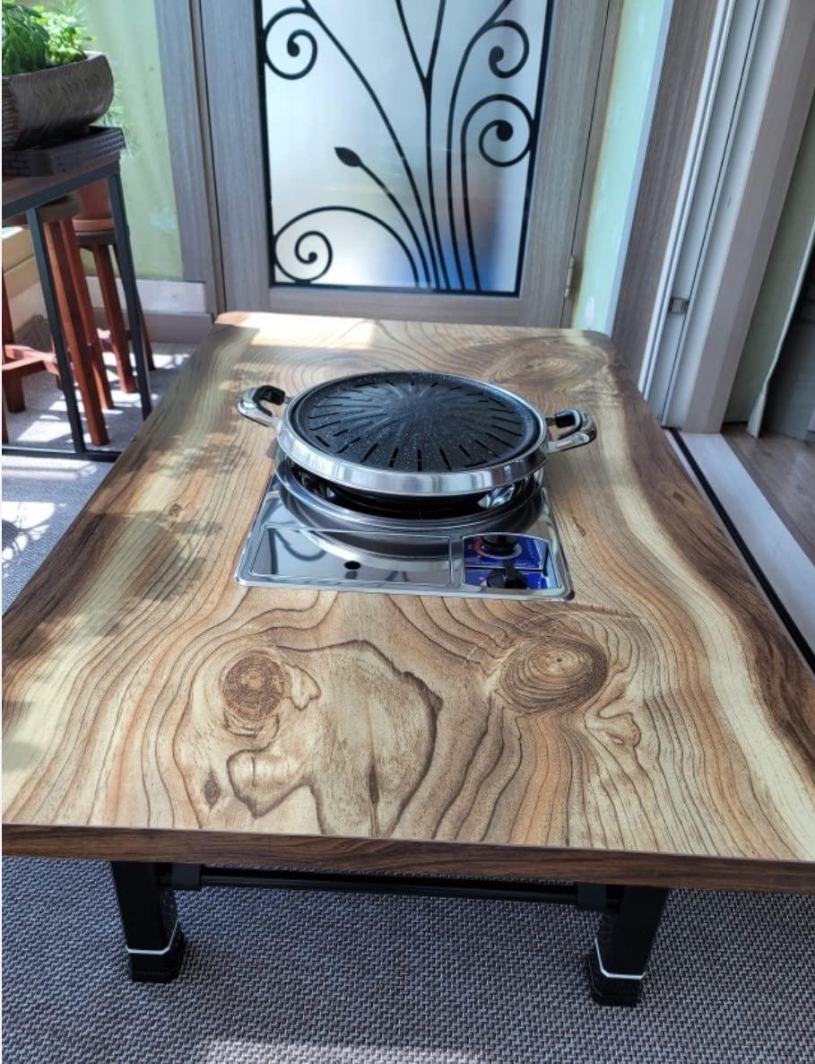Generic Korean BBQ Table, K BBQ, Korean Meat Grill Sitting Table, Household Restaurant Low Folding Table(Log)