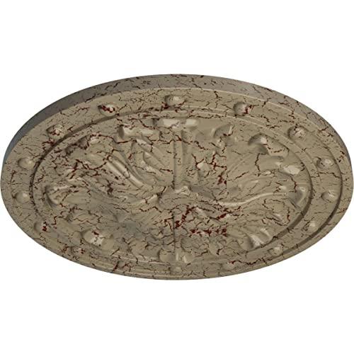 Ekena Millwork Ekena Millwork CM20FOGDC Foster Acanthus Leaf Ceiling Medallion, 20 1/2\"OD x 1 1/2\"P (Fits Canopies up to 2 1/4\"), Hand-Painted Gobi Desert Crackle
