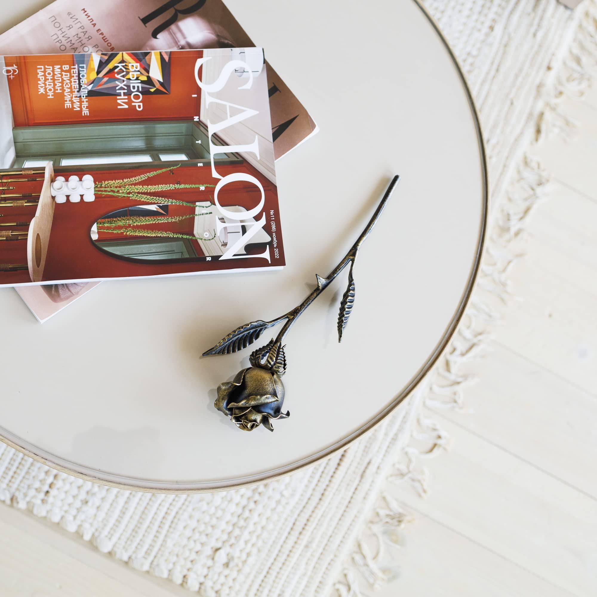 MakuliSmit MakuliSmit Handcrafted Bronze Metal Rose - Solid Gift of Everlasting Love - 8th 19th Wedding for Her