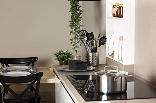 Moyes Home Black Paper Napkins | Linen Feel Guest Disposable Cloth Like Dinner Napkins | Hand Towels | Soft, Absorbent, Paper Hand Napkins for Kitchen, Bathroom, Parties, Weddings, Dinners Or Events | 50 Pack