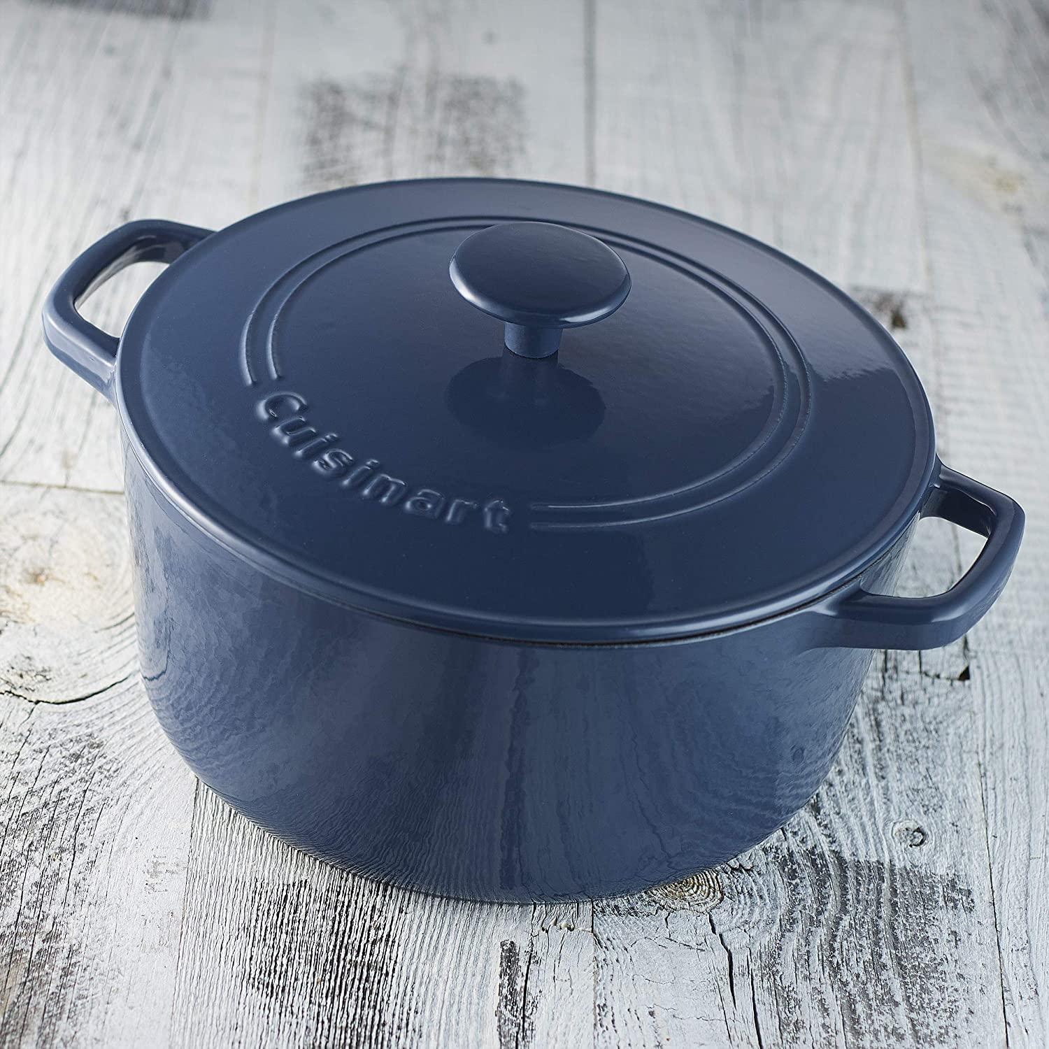 Cuisinart Cuisinart Chef\'s Classic Enameled Cast Iron Round Covered Casserole (Provencal Blue, 5- Quart)