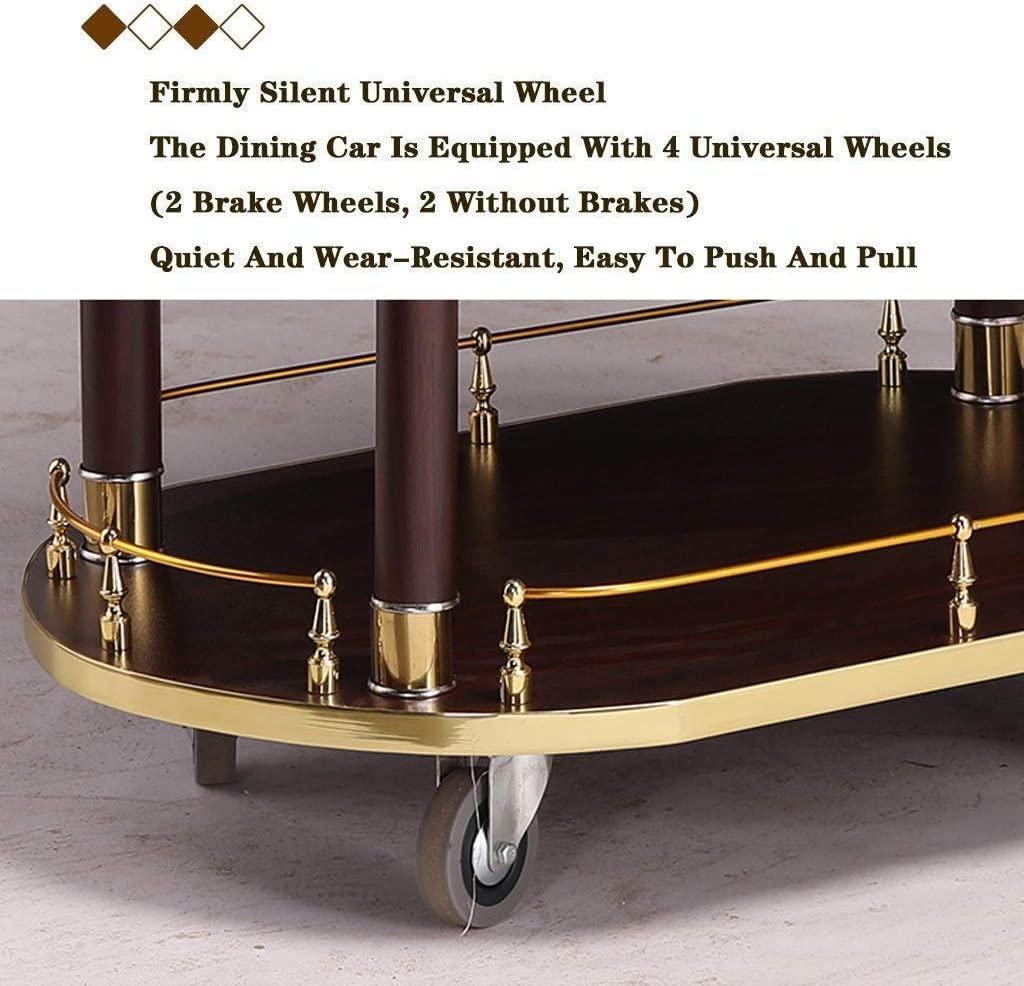 HAOKAZLBR Bar Serving Cart for Hotel Luxury Restaurant, Drinks Trolley On Wheels Fully Assembled, Liquor Trolley | Serving Trolley For 5 Star Hotel And Club Bar Cart Drinks Serving Tea Trolley ( Color : Gold )