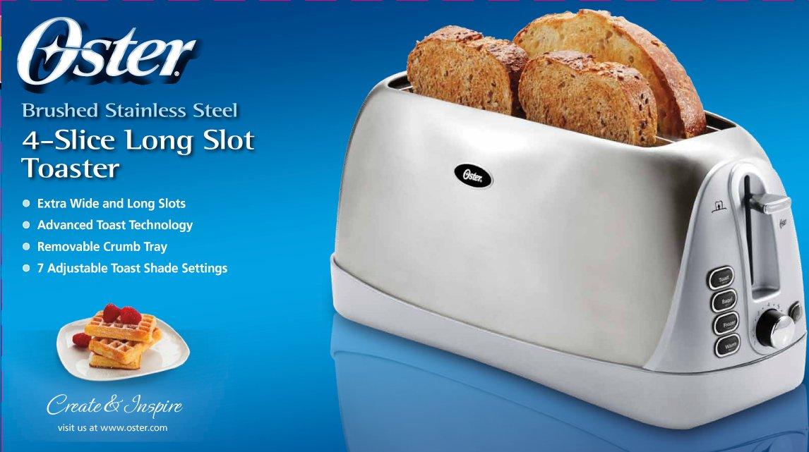 Oster Oster, Stainless Steel Long Slot 4-Slice Toaster, (TSSTTR6330-NP)
