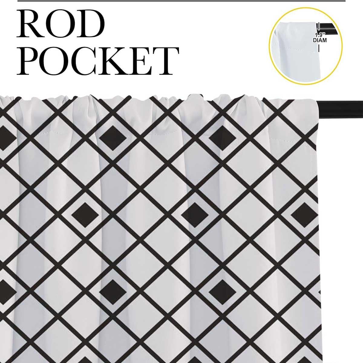 WHYATT Black Cortinas para Ventanas De Cuarto Geometry Lattice Line Modern Curtain Window Soundproof Door Blanket 63inch Width by 63inch Length