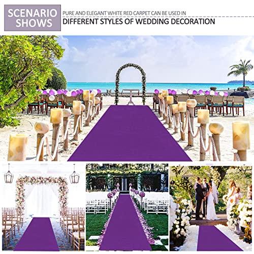 Liyadolaam Purple Carpet Runner Runway RugsWedding Aisle Runner Mat Wear-Resistant 2mm Polyester Rug Runners Roll Event Ceremony Walkway Carpets with 1 Piece Tape for Church Party (Size : 1.2x15m)