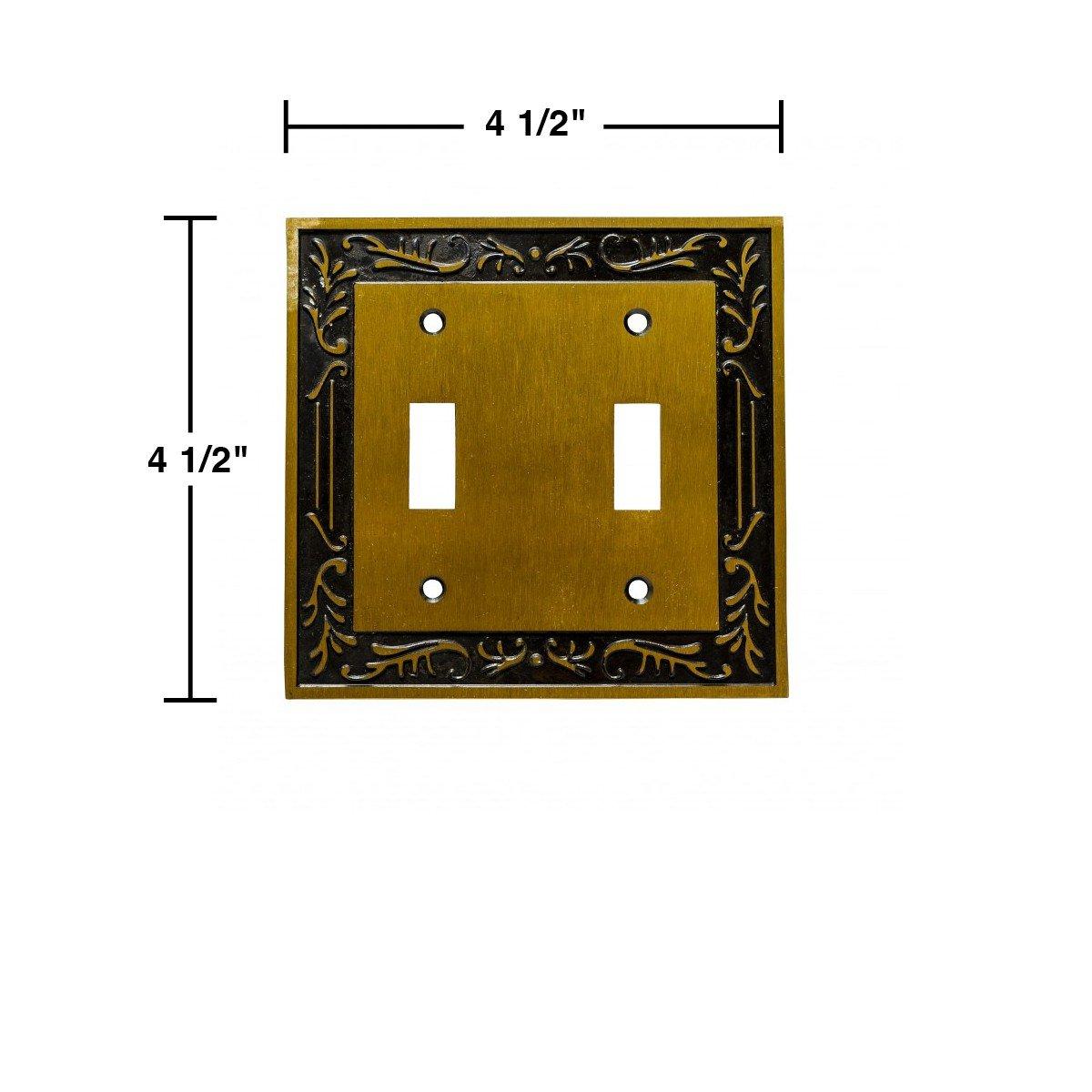 Renovators Supply Manufacturing Victorian Switch Plate Double Toggle Wall Antique Solid Brass Renovators Supply