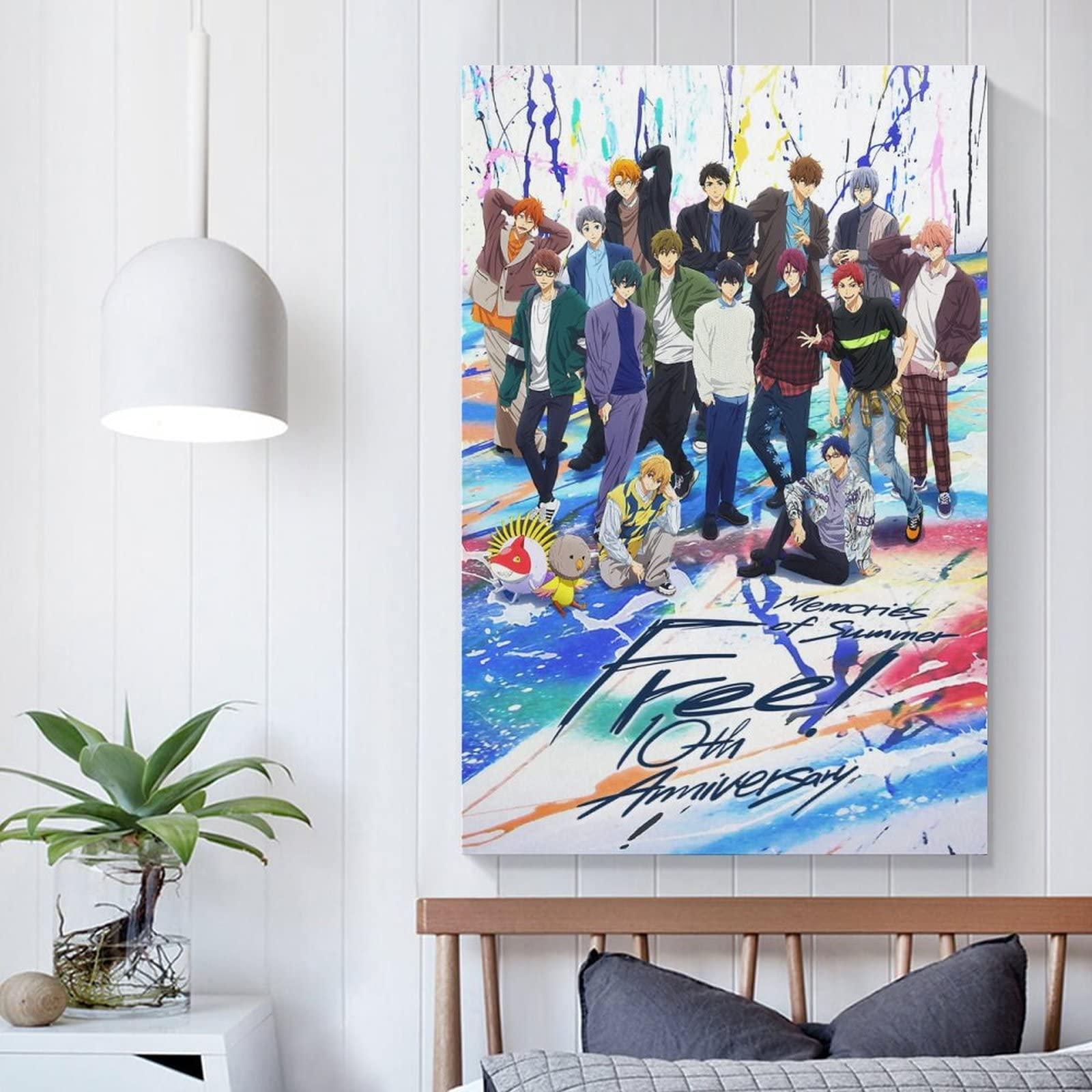 GUNKY GUNKY Anime Free! Iwatobi Swim Club Poster Home Decor Poster Wall Art Hanging Picture Print Bedroom Decorative Painting Posters Room Aesthetic 20x30inch(50x75cm)