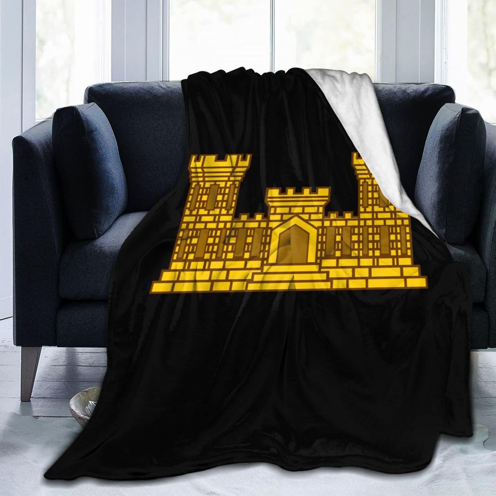 SIYTUAU United States Army Engineer Branch Insignia Throw Blanket for Couch Bed Sofa Soft Comfortable Blanket 50\"x40\" Flannel Blankets & Throws