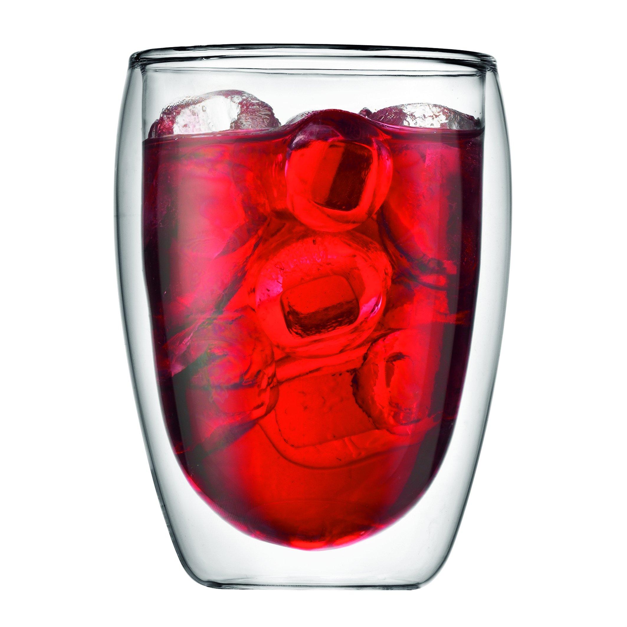 Bodum BODUM Double Wall Glass Set, 0.08 l, 0.35 l, 2 pcs, 4 Count (Pack of 1)