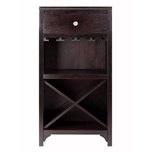 Winsome Winsome Ancona X Shelf Modular Wine Cabinet With 1-Drawer, Glass Rack, Dark Espresso (92745)