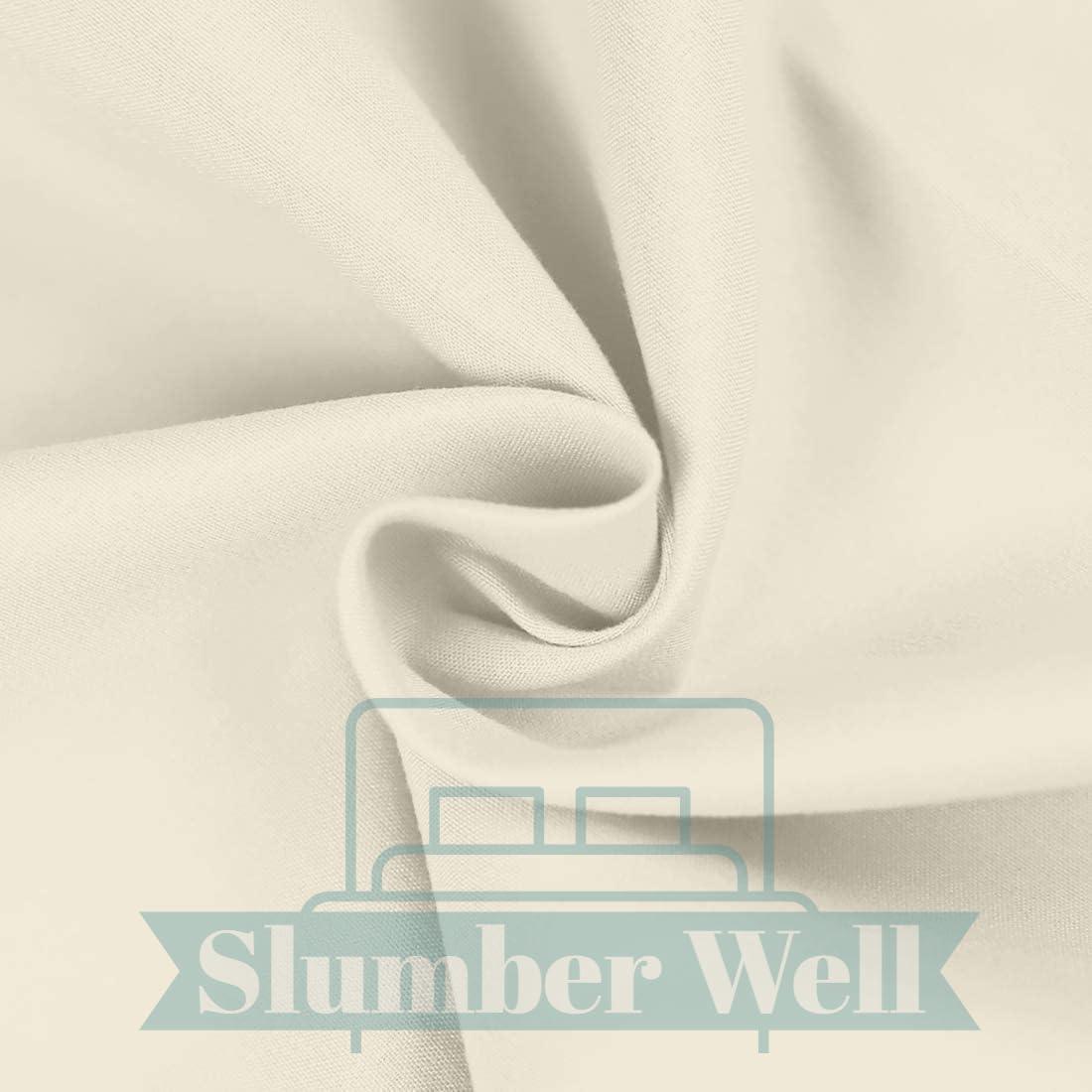 SlumberWell Top Split King Sheets Sets for Adjustable Bed - Split Head Flex King Sheet Set - 16 Inch Deep Pocket Fitted Sheet - Split Down 34 inches from The Top - Sleep Number Sheets Split Top King - Ivory Solid