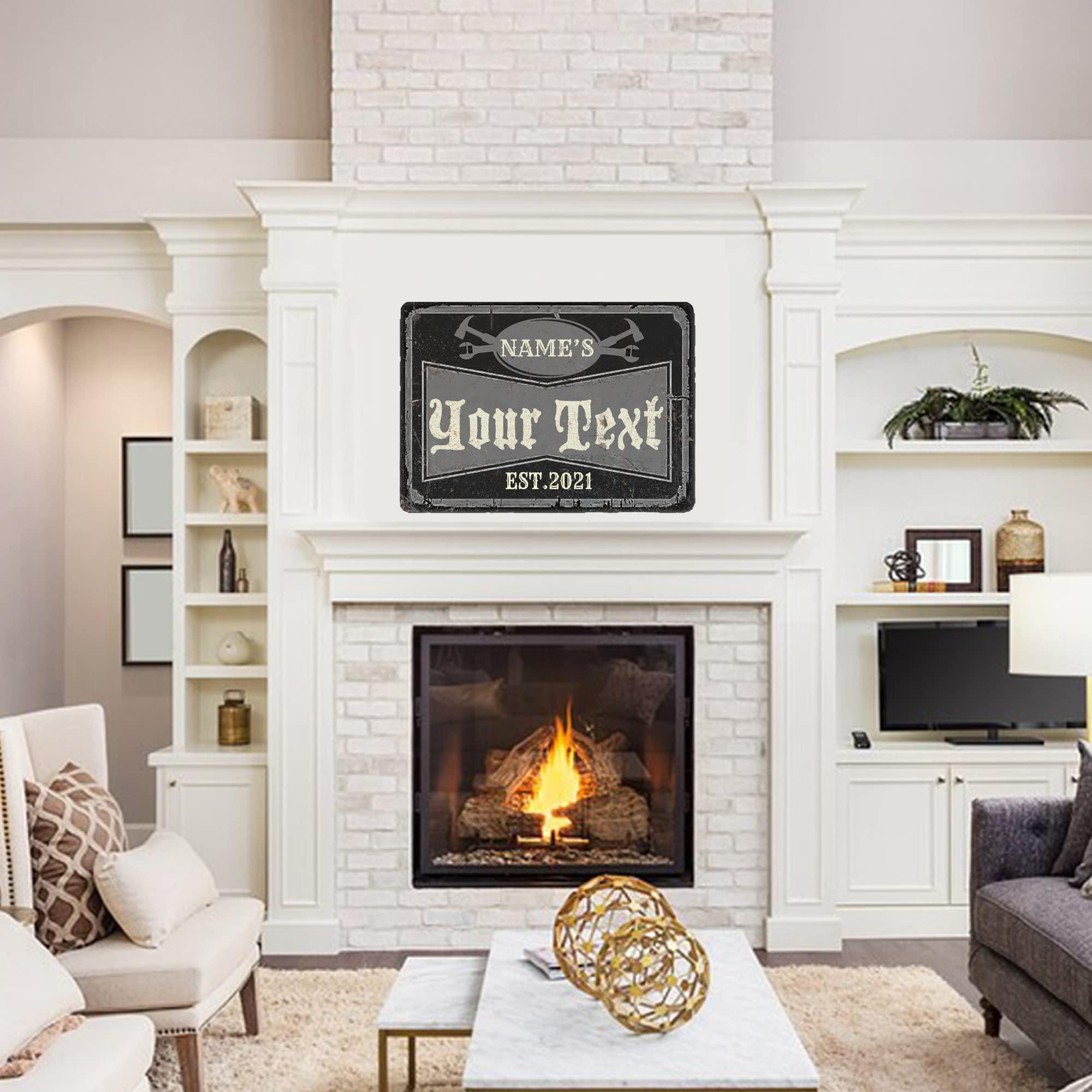 HomeLoft Basics Custom Metal Signs Personalized Retro Wall Art with Your Text for Business Shop Bar Backyard Decor Plate Creative Gifts