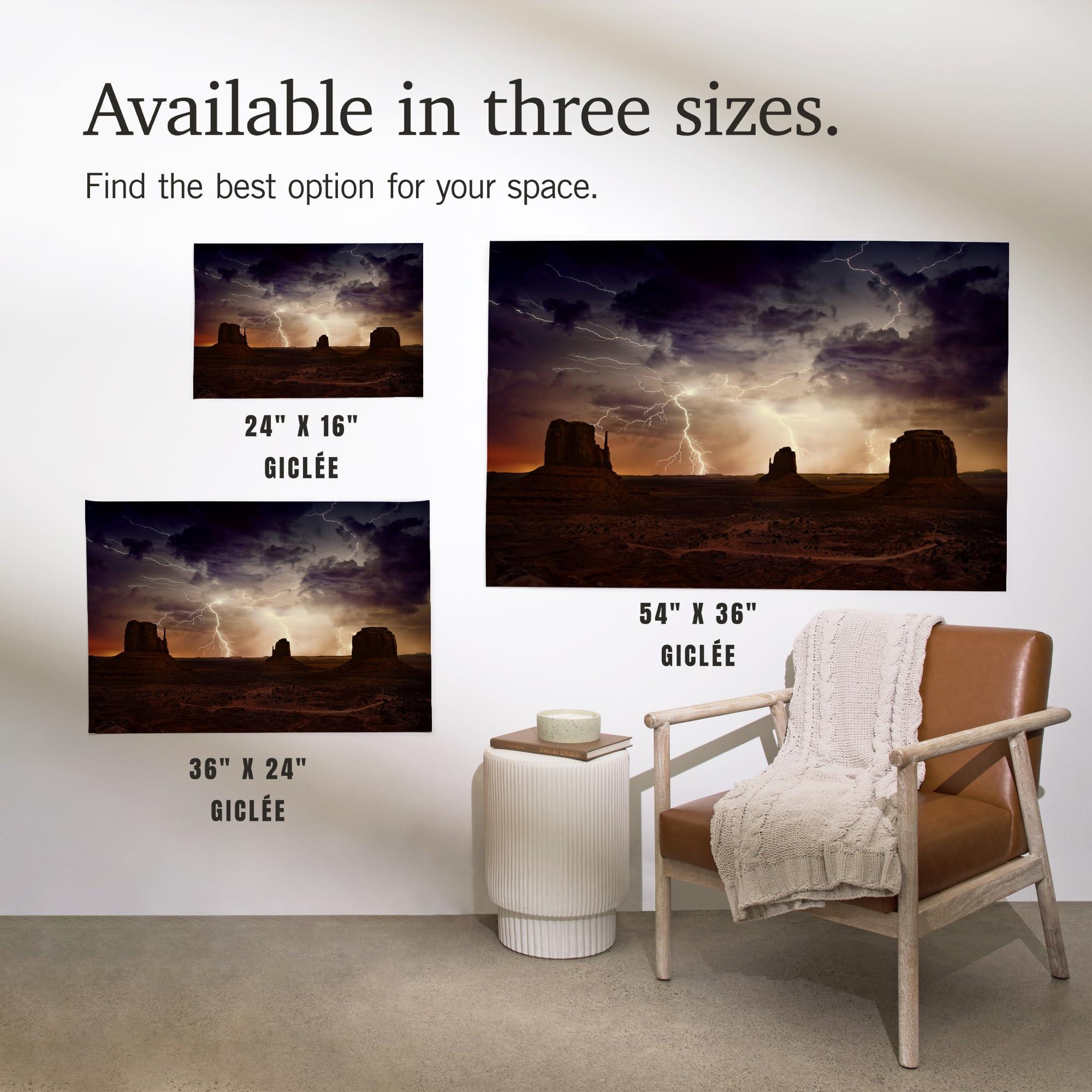 Lantern Press Lantern Press 36x54 Inch Giclee Art Print Wall Decor, Desert Storm, Lightning Strikes