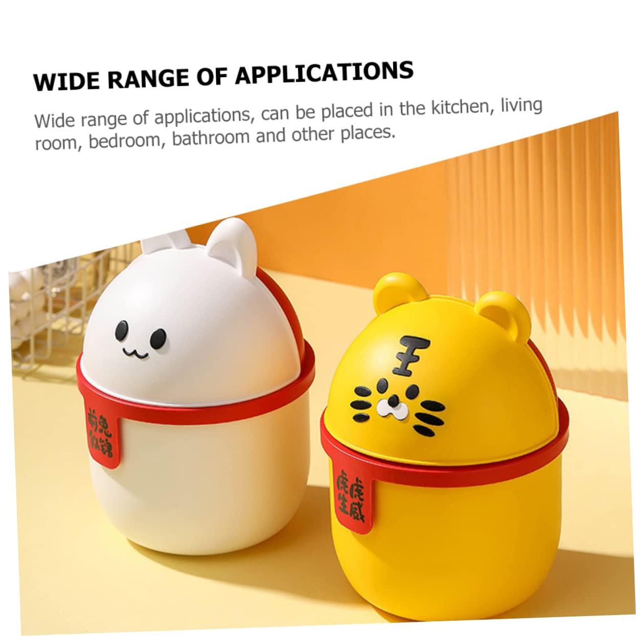 PRETYZOOM PRETYZOOM Cartoon Trash Can Garbage Can Small Trash Cans Trash Bin Office Trash Can Trash Can with Lid Outdoor Table Rubbish Bins Trash Can Car Tabletop Trash Can Dustbin Waste Bin Plastic