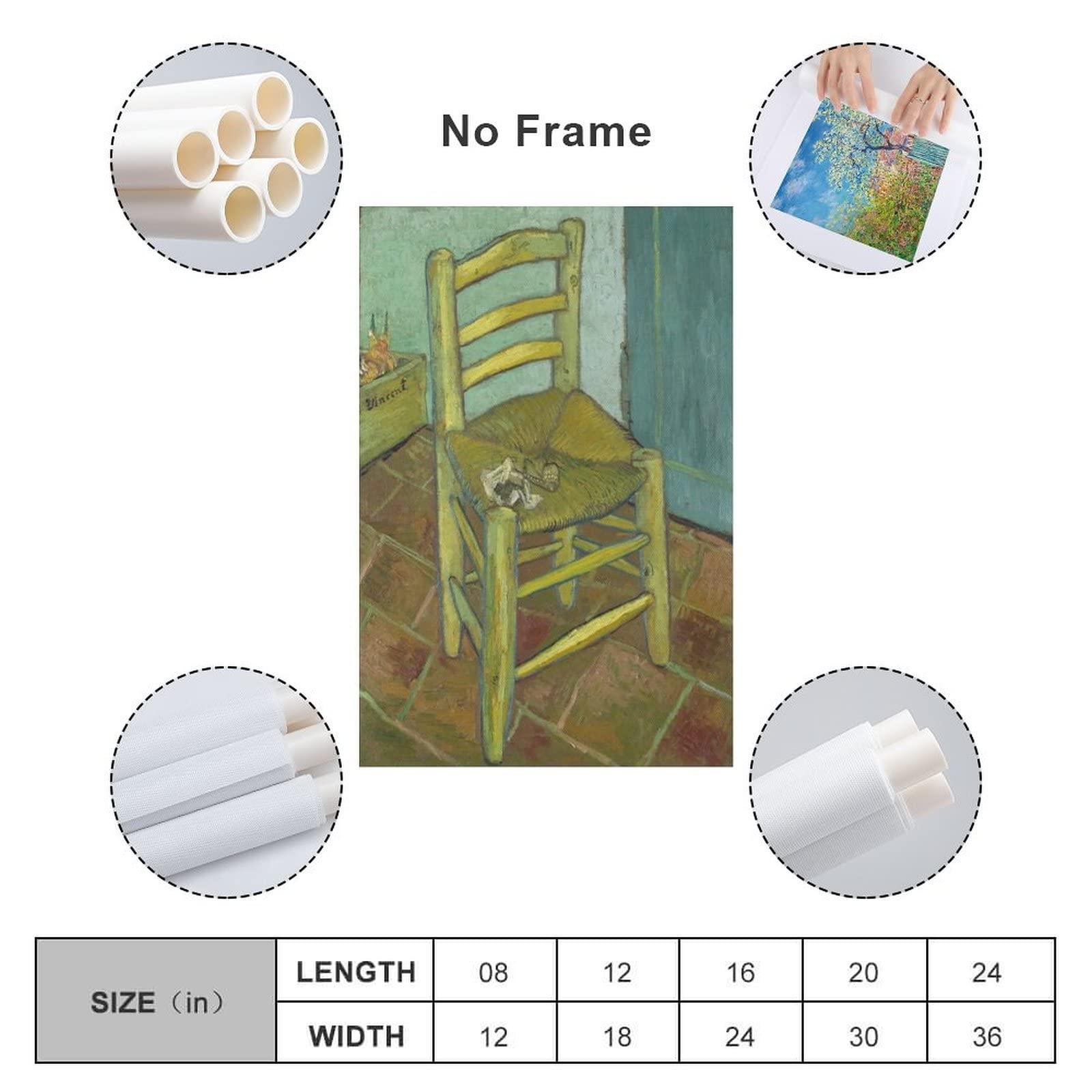 shefei shefei Vincent Van Gogh Van Goghs Chair Canvas Wall Art Prints Poster Gifts Photo Picture Painting Posters Room Decor Home Decorative 08x12inch(20x30cm)