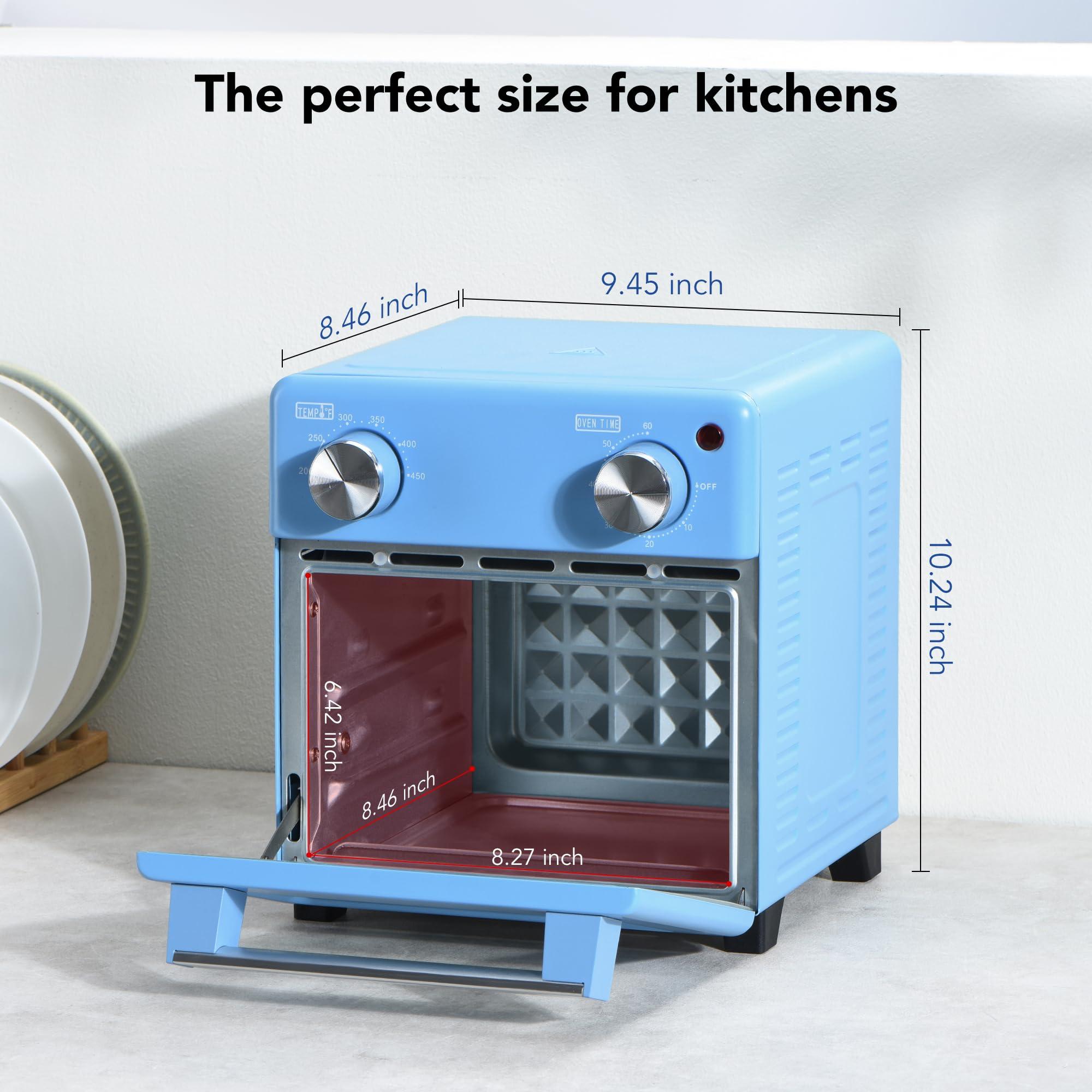 OSAMKO OSAMKO 5-in-1 Air Fryer Toaster Oven Combo, 8L Air Fryer Convection Toaster with Fast Preheat, Air Fry, Bake, Grill, Broil, Heat, Blue