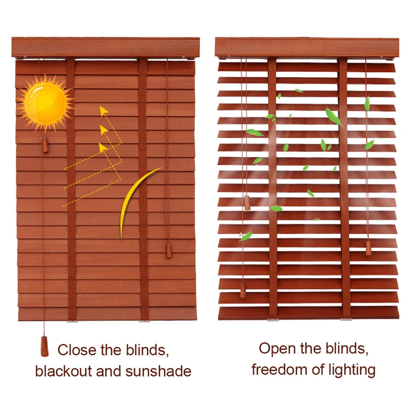 Jolan Window Blinds,Wooden Blinds,Shades for Home,Semi-Blackout,Dark Oak,Faux Wood Blinds,with Lifter.,50x90cm/20x35in