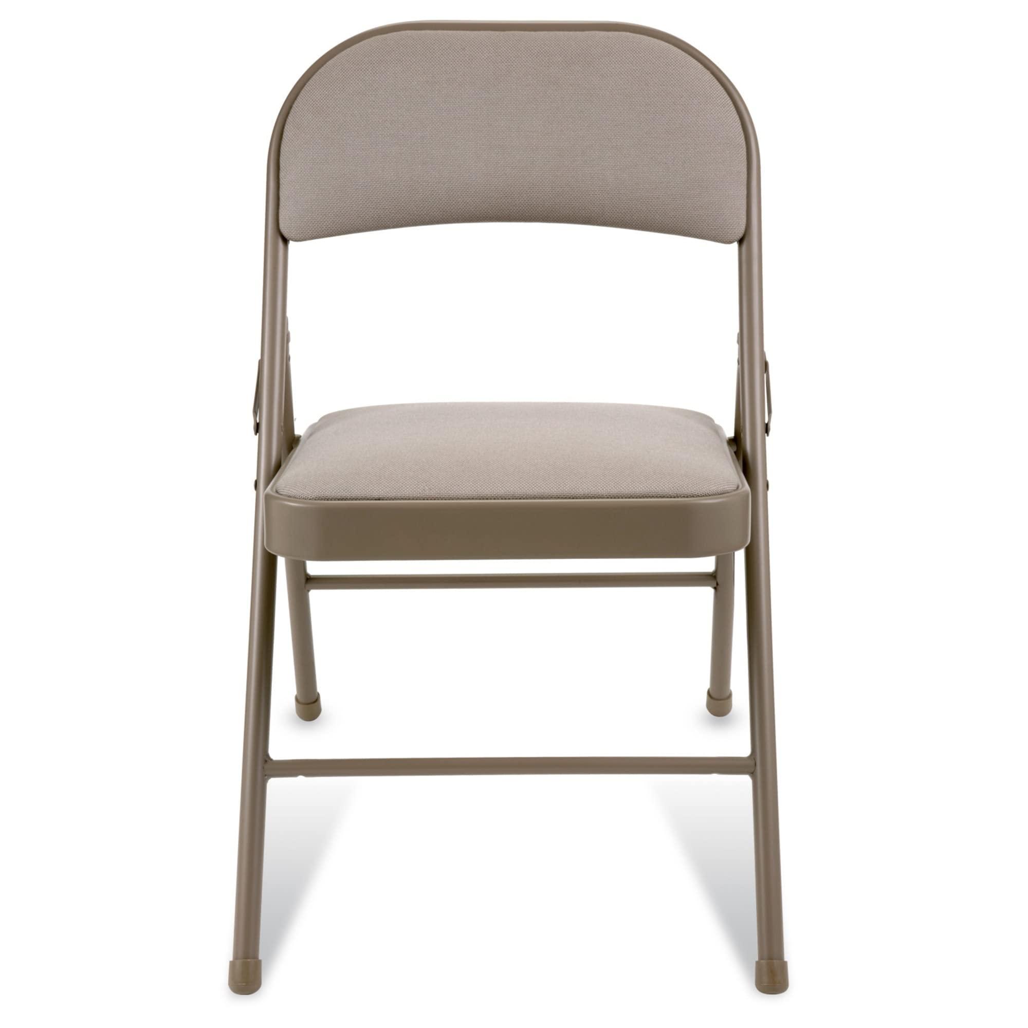 Realspace Realspace Upholstered Padded Folding Chair, Tan