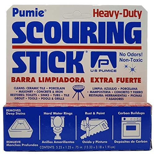 PUMIE U.S. Pumice 1001 Pumie Scouring Stick, Heavy Duty, HDW, Remove Stains, Hard Water Rings, Rust and Paint, Carbon Buildups, (6 Pack)