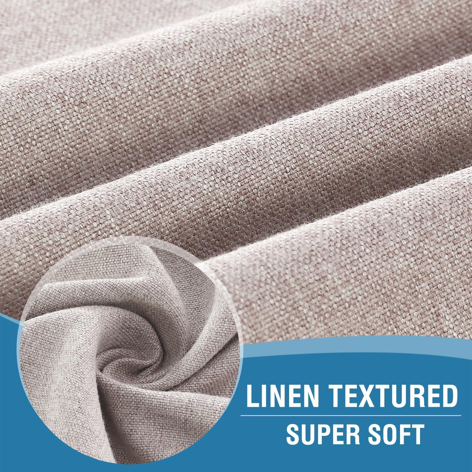 H.VERSAILTEX H.VERSAILTEX French Door Curtain, Door Window Covering for Doorways Privacy, Tie Up Shade for Front Door Window Curtain, Heather Sand Door Blind 26'' x 40'', 1 Panel