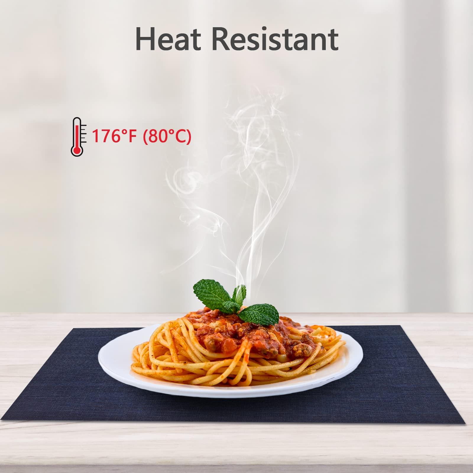 LIFEWEAR LIFEWEAR Placemat Set of 8,Woven Placemats,Outdoor/Indoor Placemats,Vinyl/Plastic Placemats, Washable Placemats,Table Placemats Set of 8Dark Blue