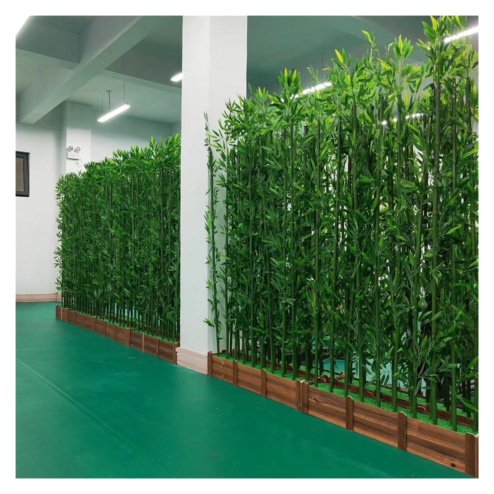 WAHHWF Outdoors Artificial Fake Bamboo Tree Faux Potted Plant with Wood Base, 3ft 4ft 5ft 6ft 6.5ft 7ft Tall Indoor Room Separator Divider DIY Decor Screen for Aquarium Restaurant Home Office ( Color : 1.8m