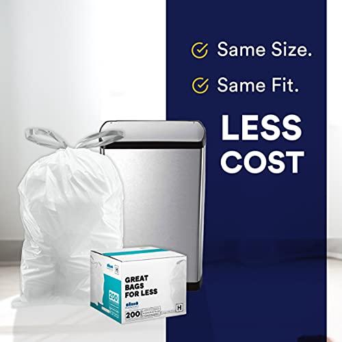 Plasticplace Plasticplace Custom Fit Trash Bags, Compatible with simplehuman Code U (100 Count) White Drawstring Garbage Liners 14.5-21 Gallon/ 55-80 Liter 26.5\" x 32\"