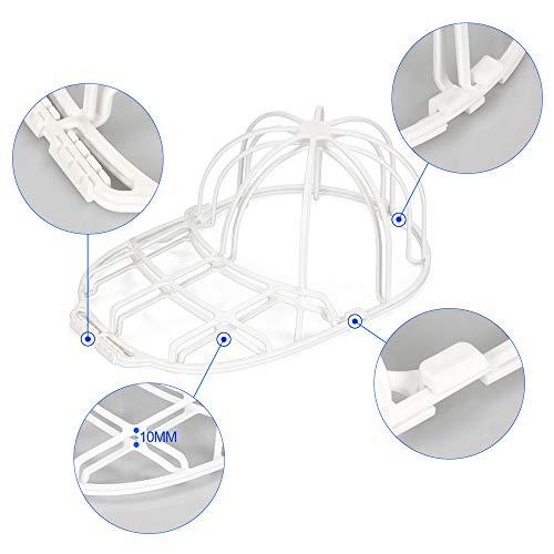 YEENOR YEENOR Hat Washer (3 Pack) - Baseball Cap Cleaner for Adults & Kids, Durable Plastic Hat Holder for Portable Washing Machines or Dishwashers, White