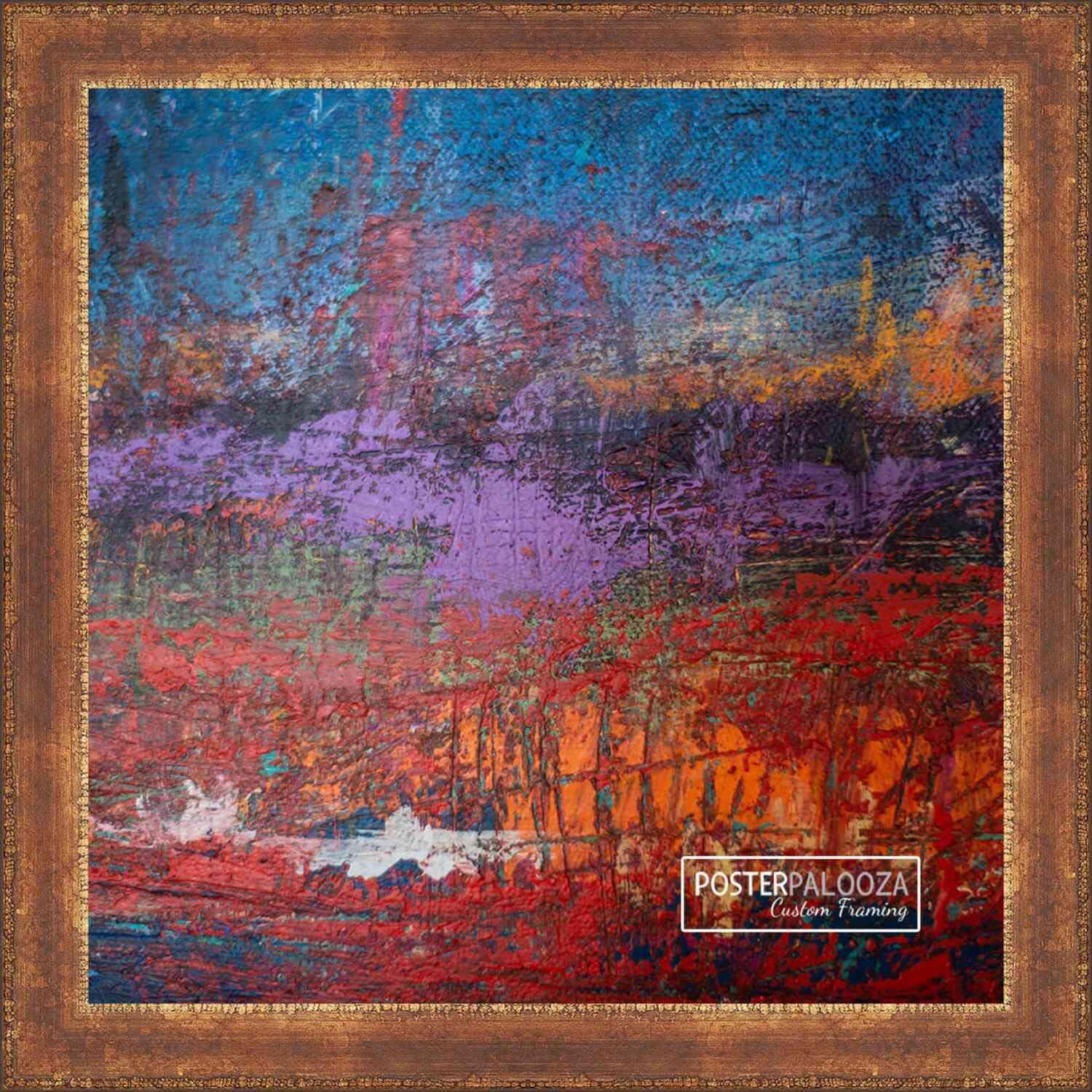 Poster Palooza Poster Palooza 22x18 Frame Gold Antique Patina Solid Wood Picture Frame | 1.25 Inch Moulding Width | with UV Acrylic Plexiglass, Foam Board Backing & Hanging Hardware Included