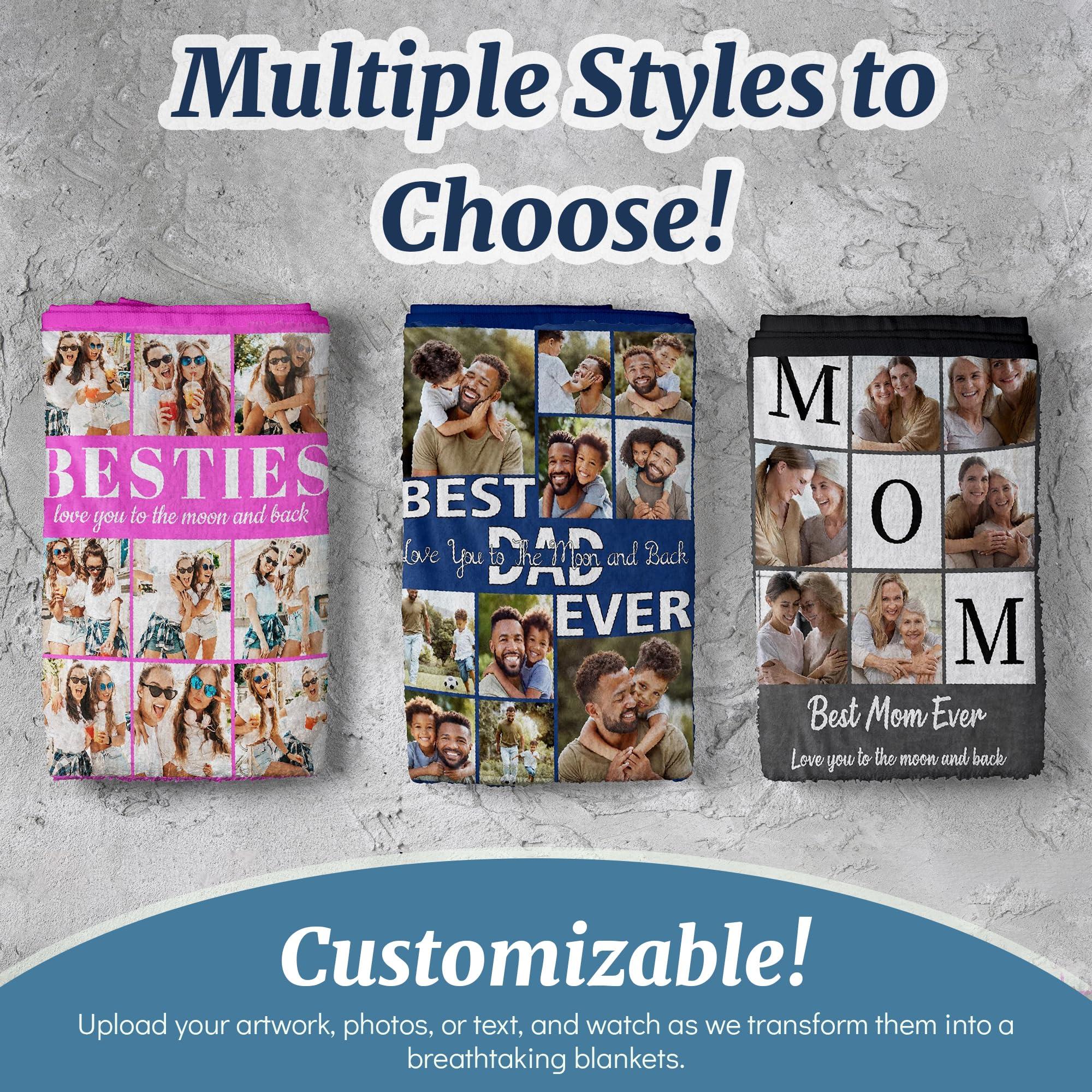 Generic Generic Print Legacy Custom Photo Blanket - Personalized Soft Flannel Throw Blanket - Customizable Picture Blanket for Birthday, Mother\'s Day & More - Printed in USA (Style 12, 60x80)