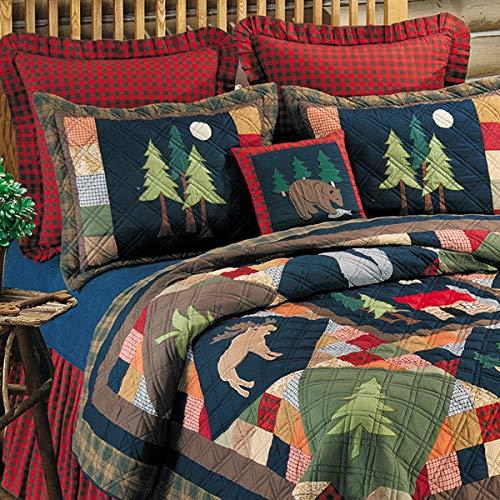 C&F Home C&F Home Timberline Twin Quilt 100% Cotton Lightweight Machine Washable Reversible Bedspread Coverlet Twin Blue