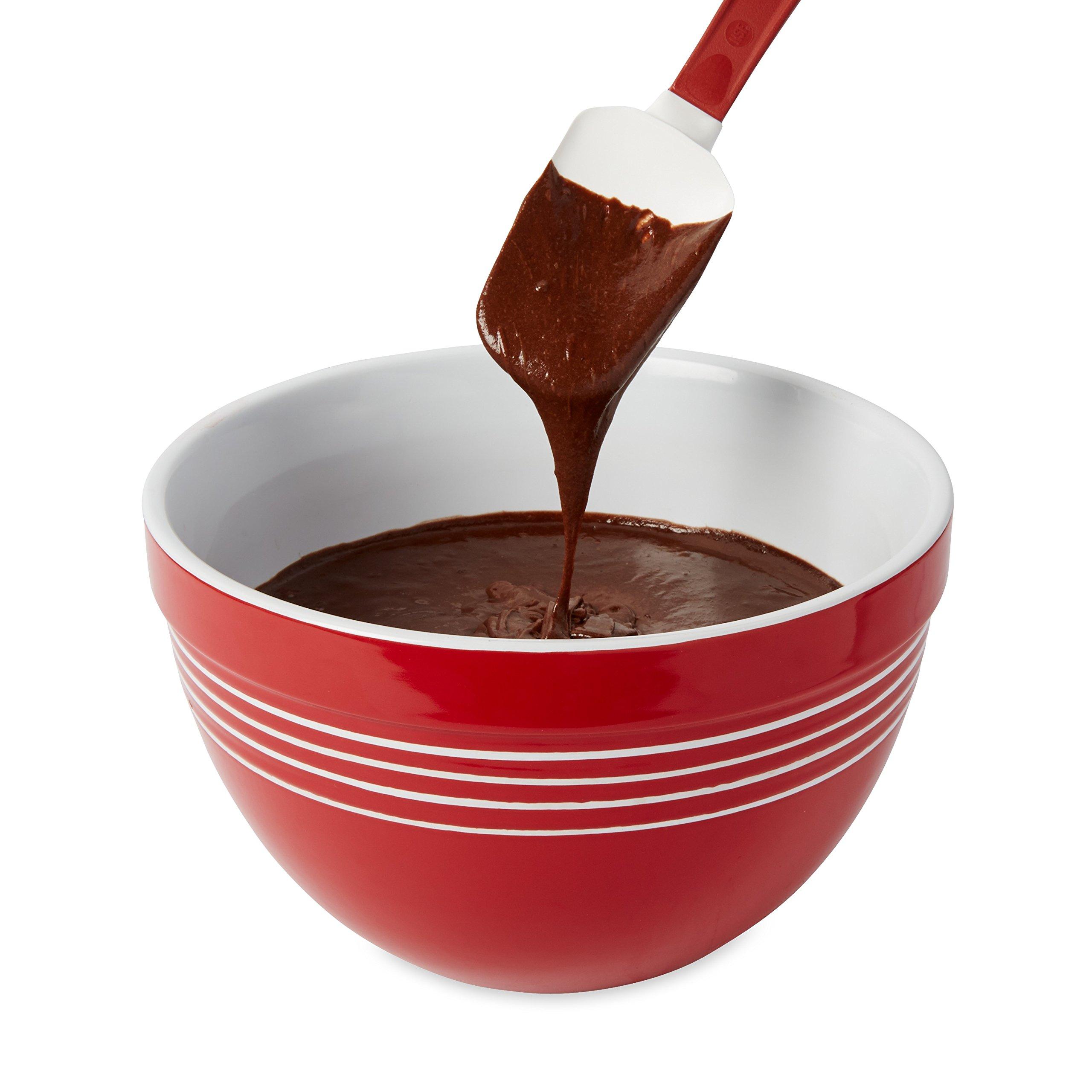 Rubbermaid Rubbermaid Commercial Products High Heat Resistant Silicone Heavy Duty Spatula/Food Scraper, 9.5", 500 Degrees F, Red Handle, for Baking/Cooking/Mixing, Commercial Dishwasher Safe