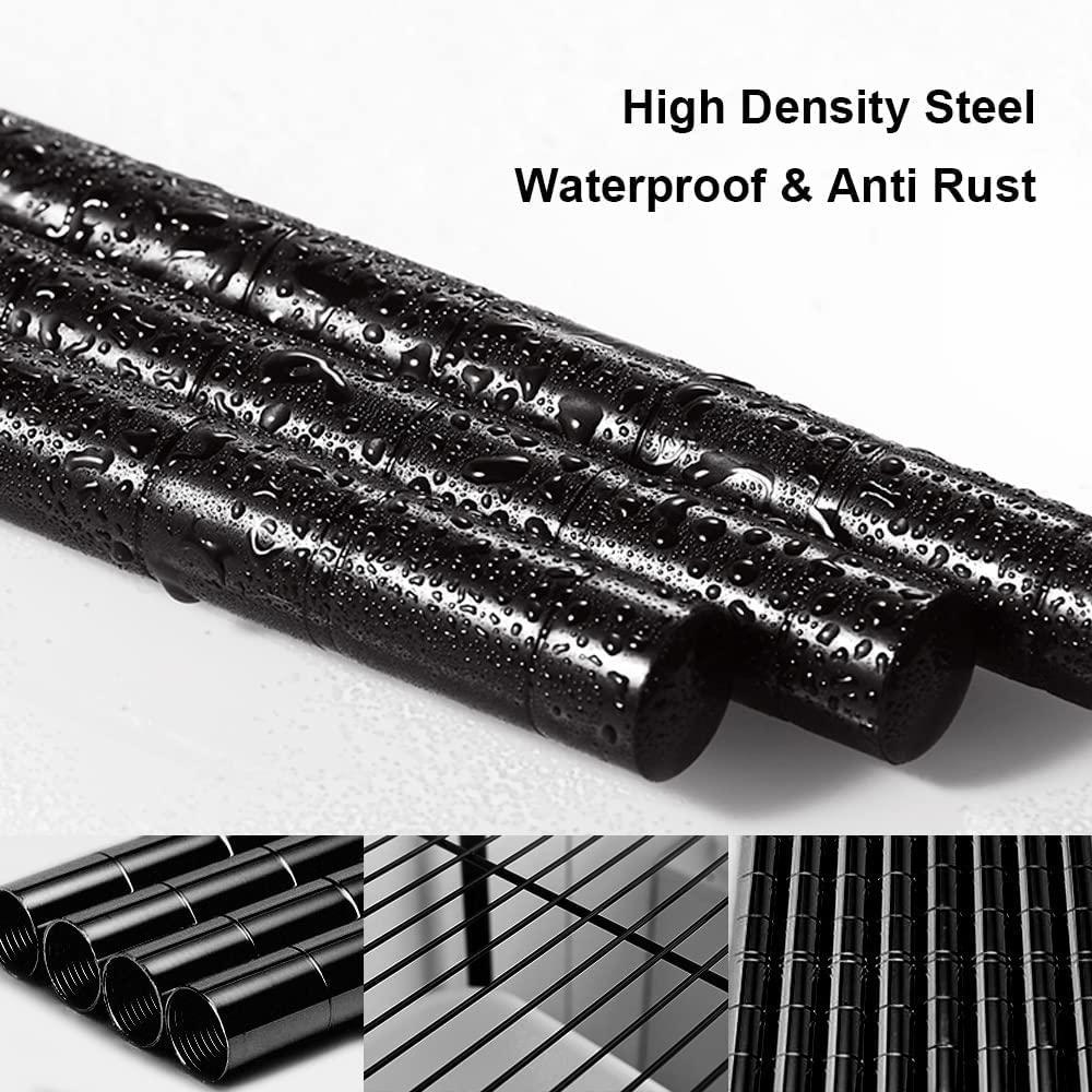 Loyaltaling 6 Layer Standing Shelf Units, Polygonal Corner Shelf, Metal Storage Standing Rack with Wheels Wire Shelving Unit for Kitchen Garage and Living Room (Black)