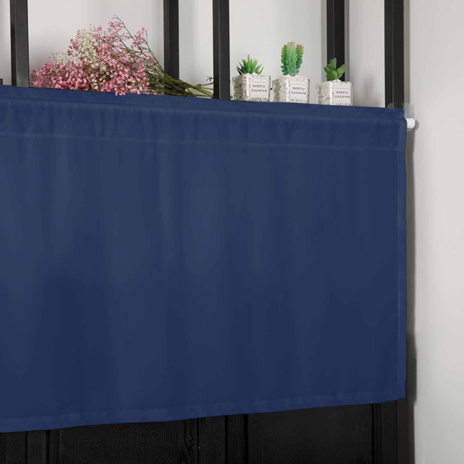 Hokiten Hokiten Navy Blue Window Valance Curtains, Window Treatment for Kitchen, Bathroom, Bedroom, Modern Pure Navy Blue Rod Pocket Short Curtain 1 Panel, 54x18 in