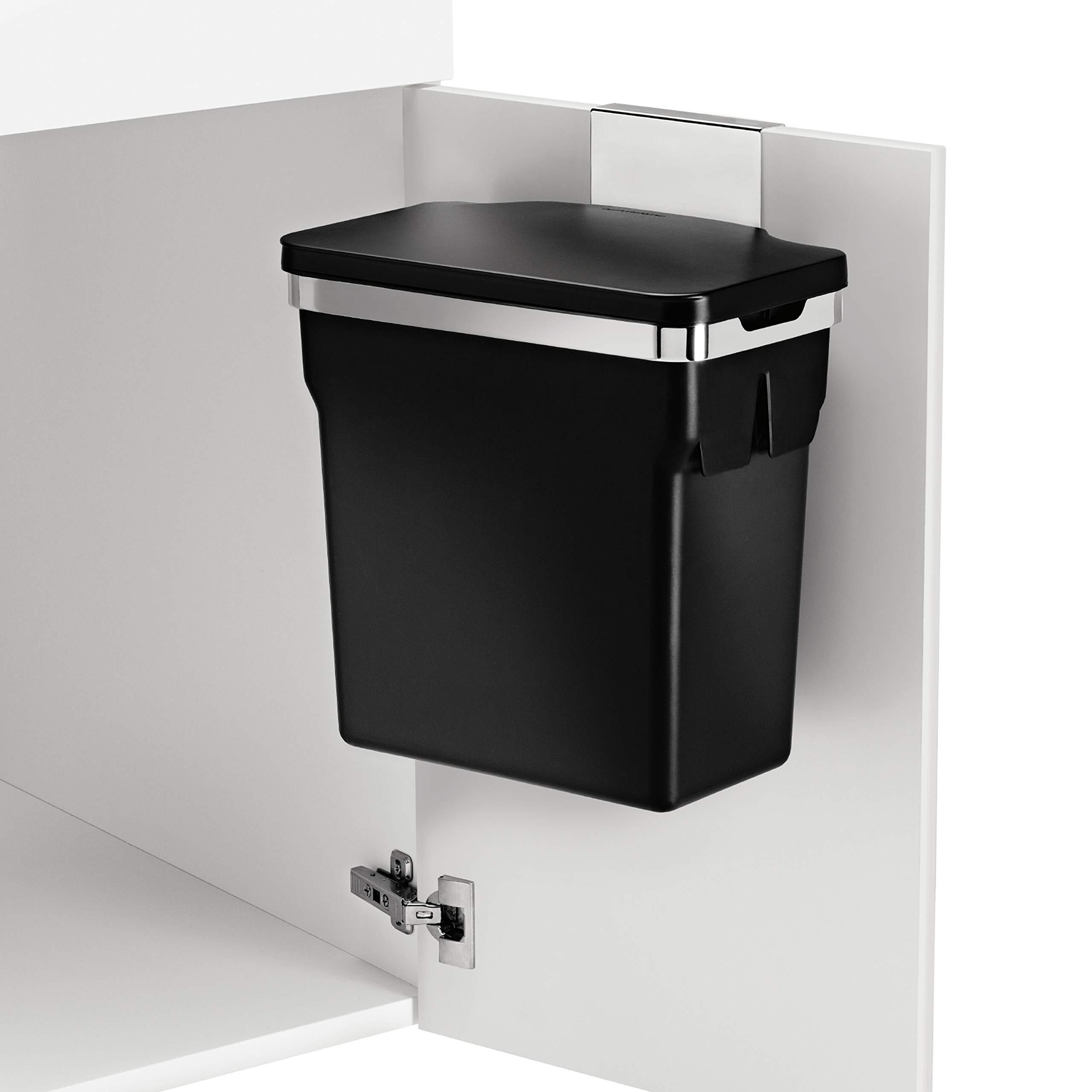 simplehuman simplehuman 10 Liter / 2.6 Gallon In-Cabinet Trash Can Heavy-Duty Steel Frame, Black