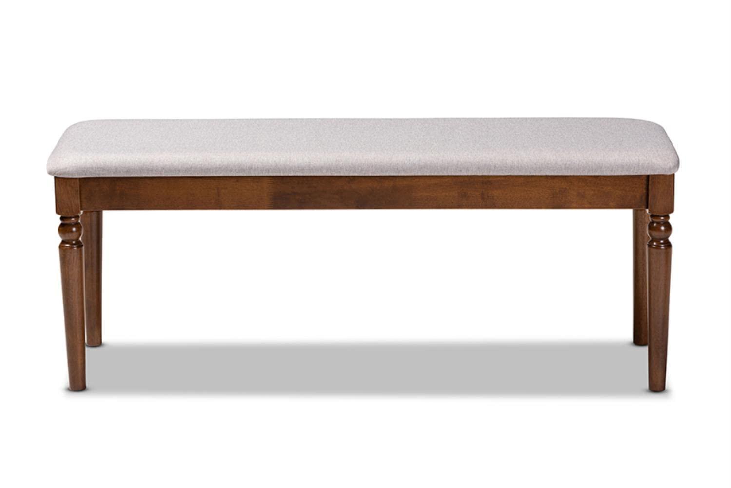 Baxton Studio Baxton Studio Giovanni Modern and Contemporary Grey Fabric Upholstered and Walnut Brown Finished Wood Dining Bench