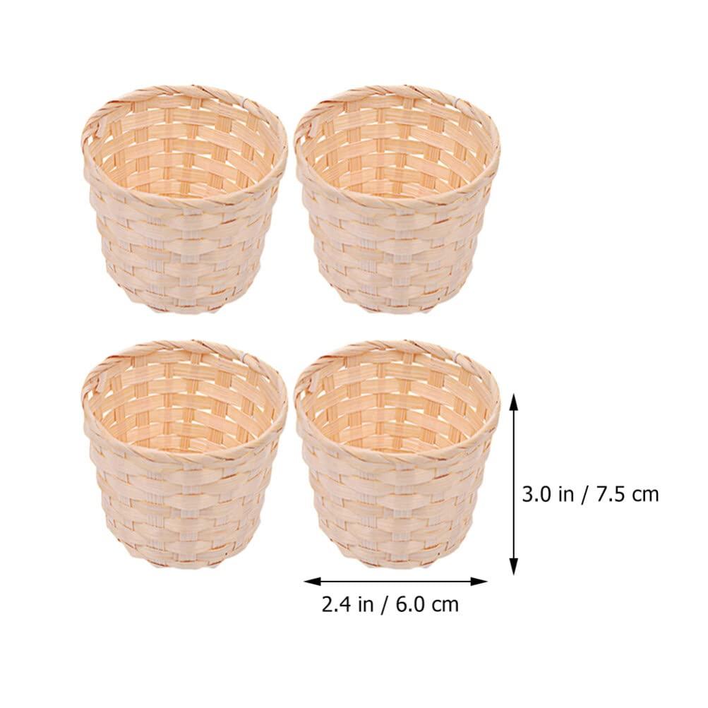 DEARMAMY DEARMAMY Mini Woven Basket 12Pcs Miniature Flower Basket Dollhouse Picnic Basket Tiny Party Favor Desktop Storage Container Farmhouse Decor