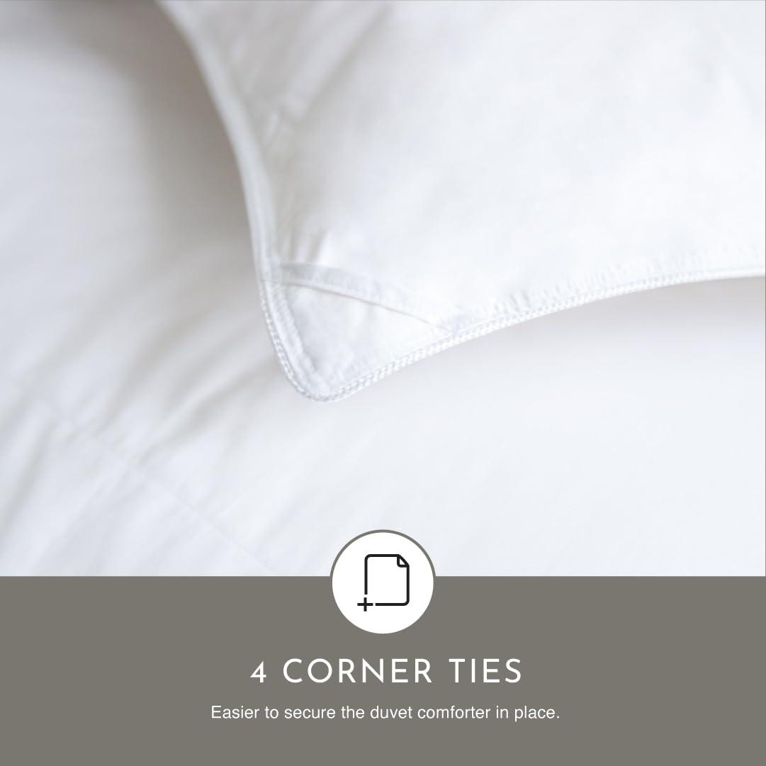 linens delight Highland Feather Tencel Organic Cotton Shell White Down Comforter 725 Super Fill Power Fluffy Duvet Insert Manufactured in Canada Ultra-Soft Lightweight (All Season, King)