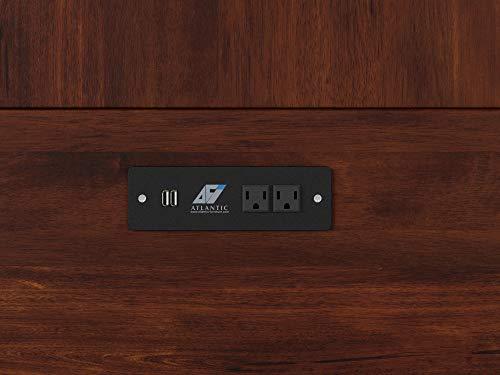 AFI AFI Hamilton Twin XL Murphy Bed Chest with Mattress, Storage, and Built-in Charger in Walnut