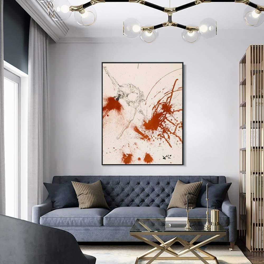 INVIN ART INVIN ART Framed Canvas Series#034 by Salvador Dal Wall Art Living Room Home Office Decorations(Black Slim Frame,24"x32")