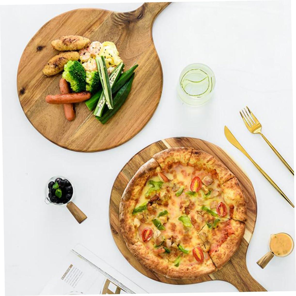 PRETYZOOM PRETYZOOM 1pc Pizza Platter Fruit Platter Pizza Paddle Spatula Steak Dish Plate Platter Food Serving Tray Breakfast Bread Tray Round Tray Cheese Serving Tray Pizza Tray Saucer Wooden Coffee