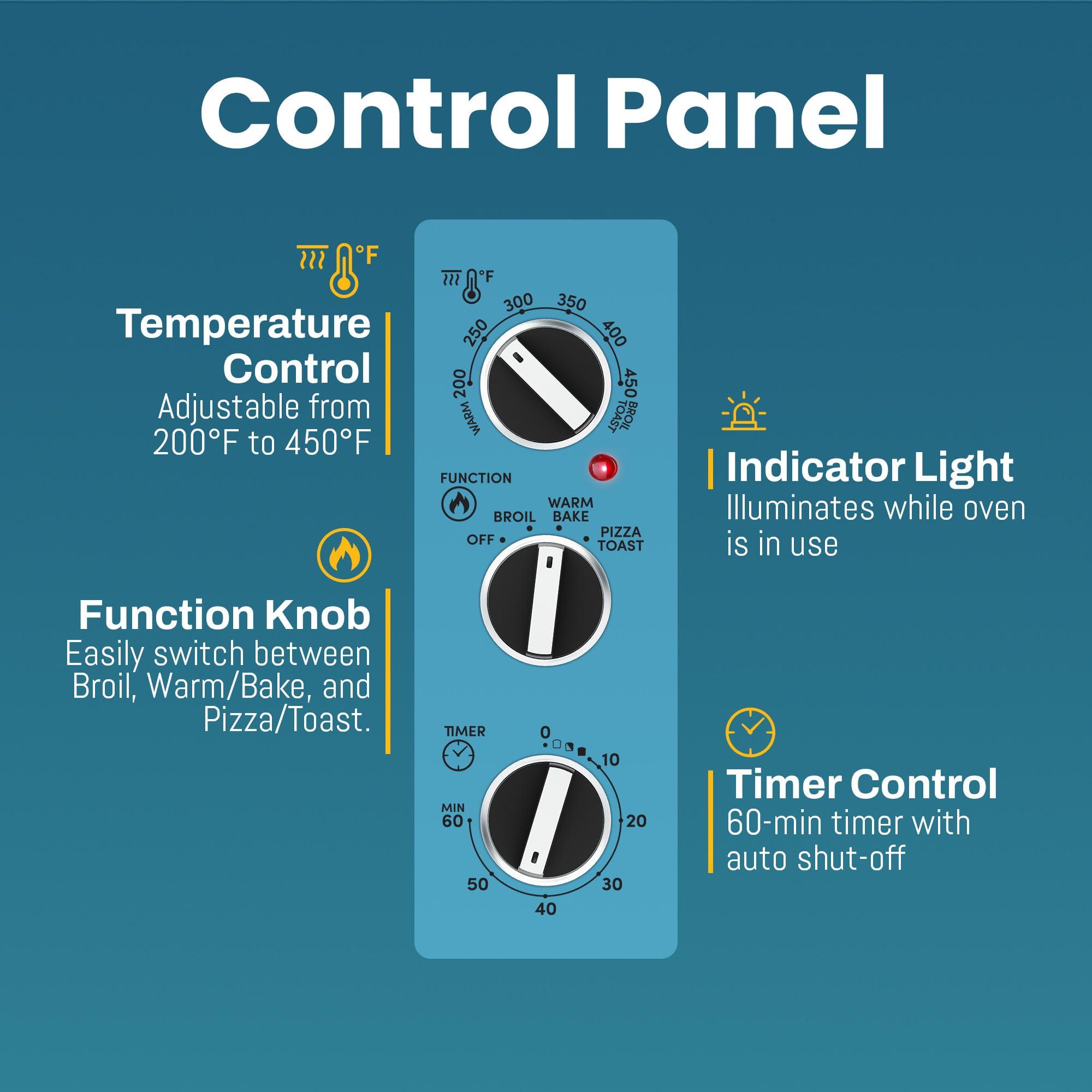 Elite Gourmet Elite Gourmet ETO2530M Double French Door Countertop Toaster Oven, Bake, Broil, Toast, Keep Warm, Fits 12\" pizza, 25L capacity, Stainless Steel & Black