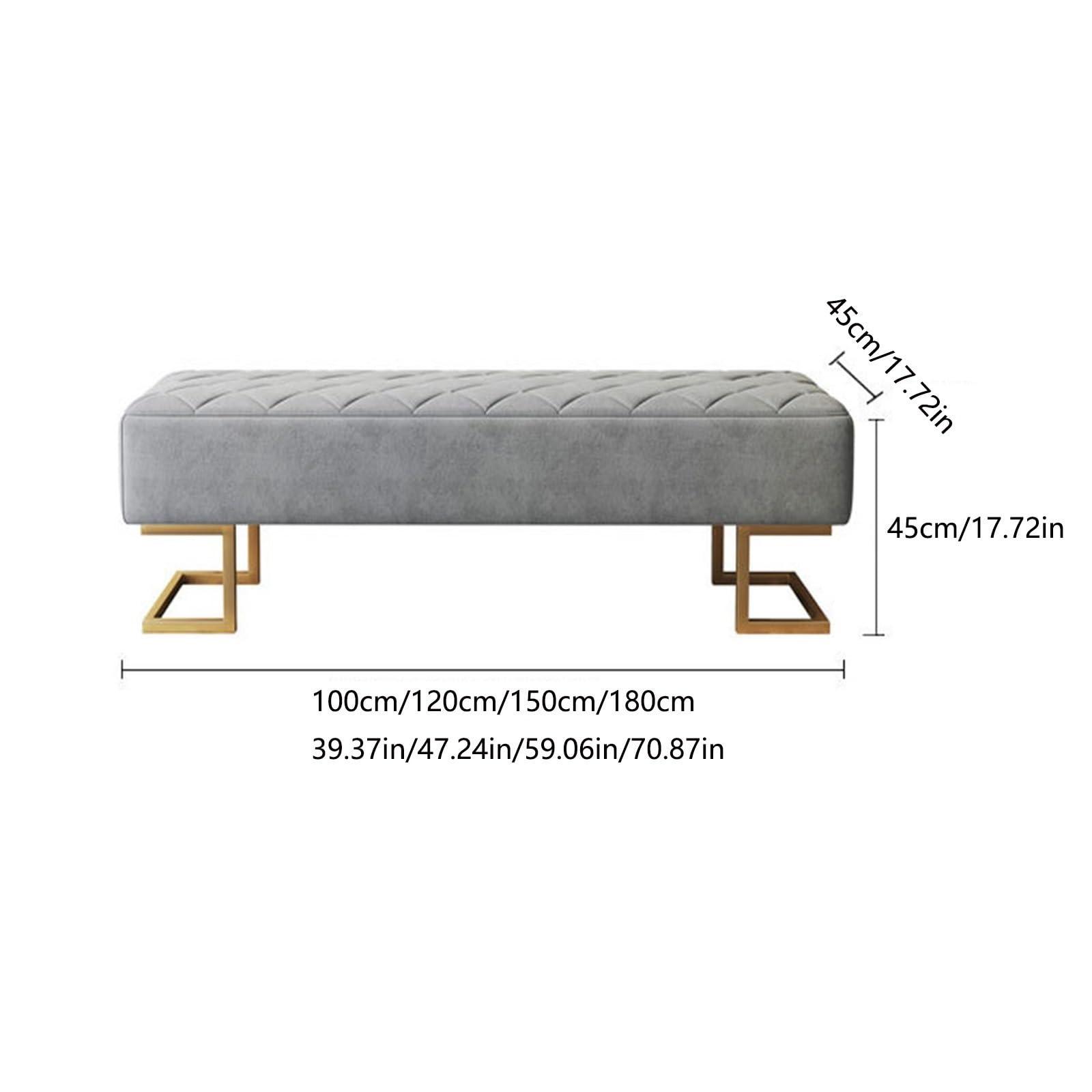 HEAIQI End of Bed Bench Storage Footstool Bench Extra Long Padded Bedroom Bench with Large Storage Space for Living Room, Entryway, Bedroom Foot Rest for Couch Ottoman ( Color : Gray , Size : 120*45*45cm )