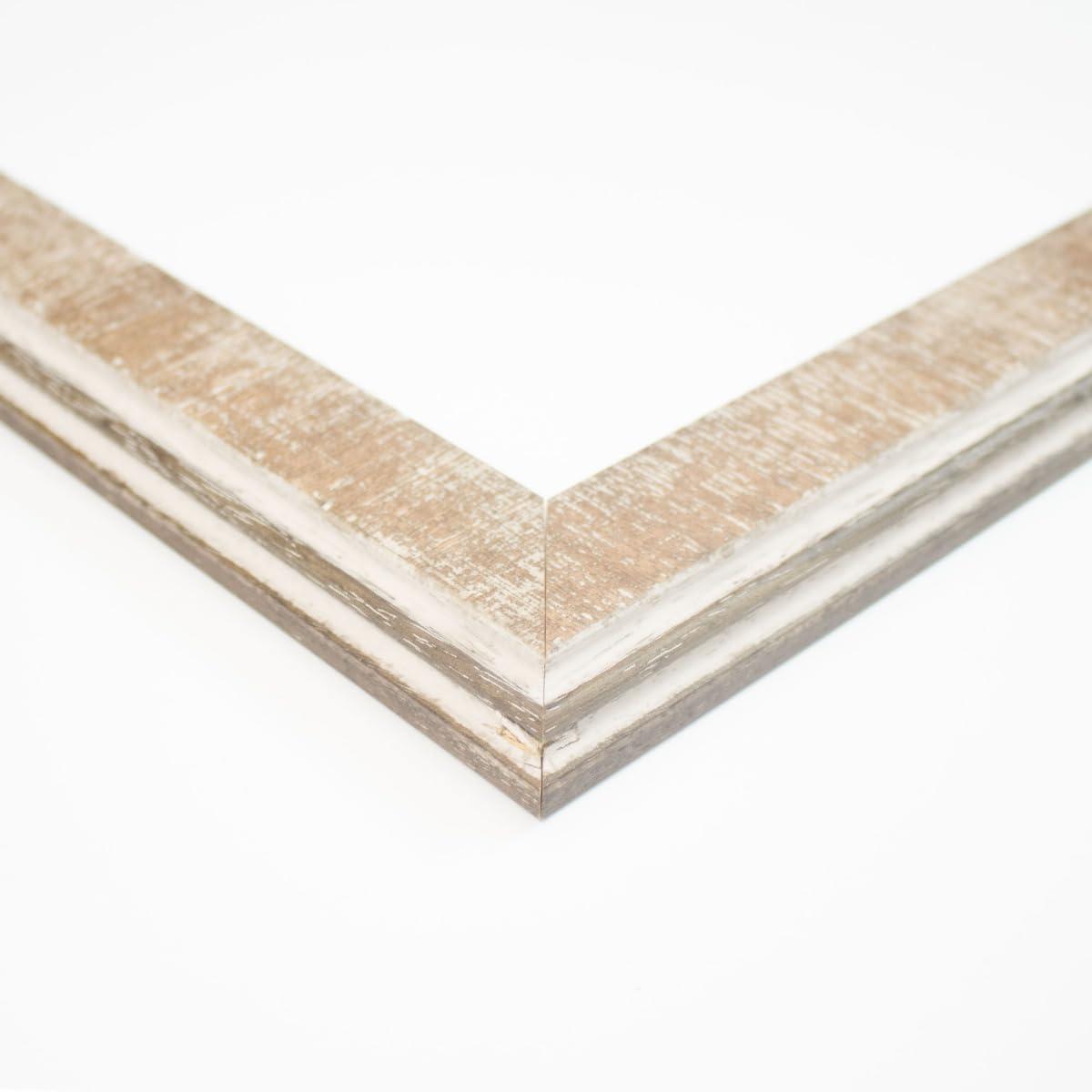 CustomPictureFrames.com 8x11 Frame Brown Solid Wood Picture Frame Width 1.5 Inches | Interior Frame Depth 0.5 Inches | Caden Distressed Photo Frame Complete with UV Acrylic, Foam Board Backing & Hanging Hardware