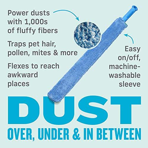E-Cloth E-Cloth Cleaning & Dusting Wand, Premium Microfiber Dusters for Cleaning, 100 Wash Guarantee, Blue, 1 Pack