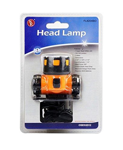 SE SE High-Visibility 3-Watt LED Headlamp with Vertical Pivot - FL8204BO