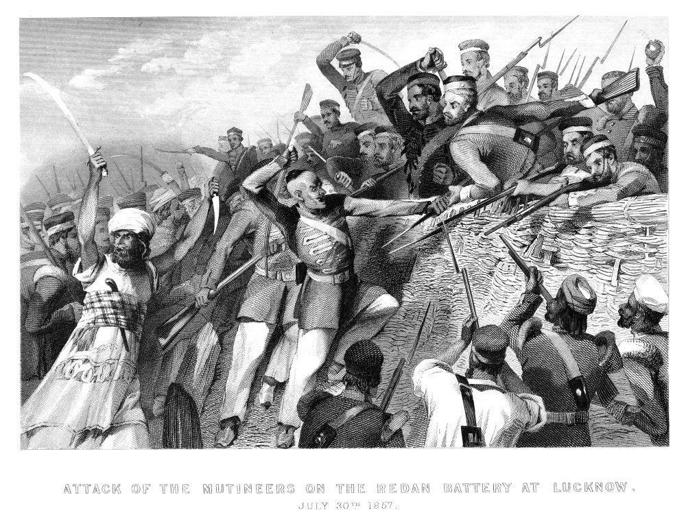 Posterazzi India Sepoy Rebellion 1857 NAttack Of The Mutineers On The Redan Battery At Lucknow Steel Engraving English 1859 Poster Print by (24 x 36)