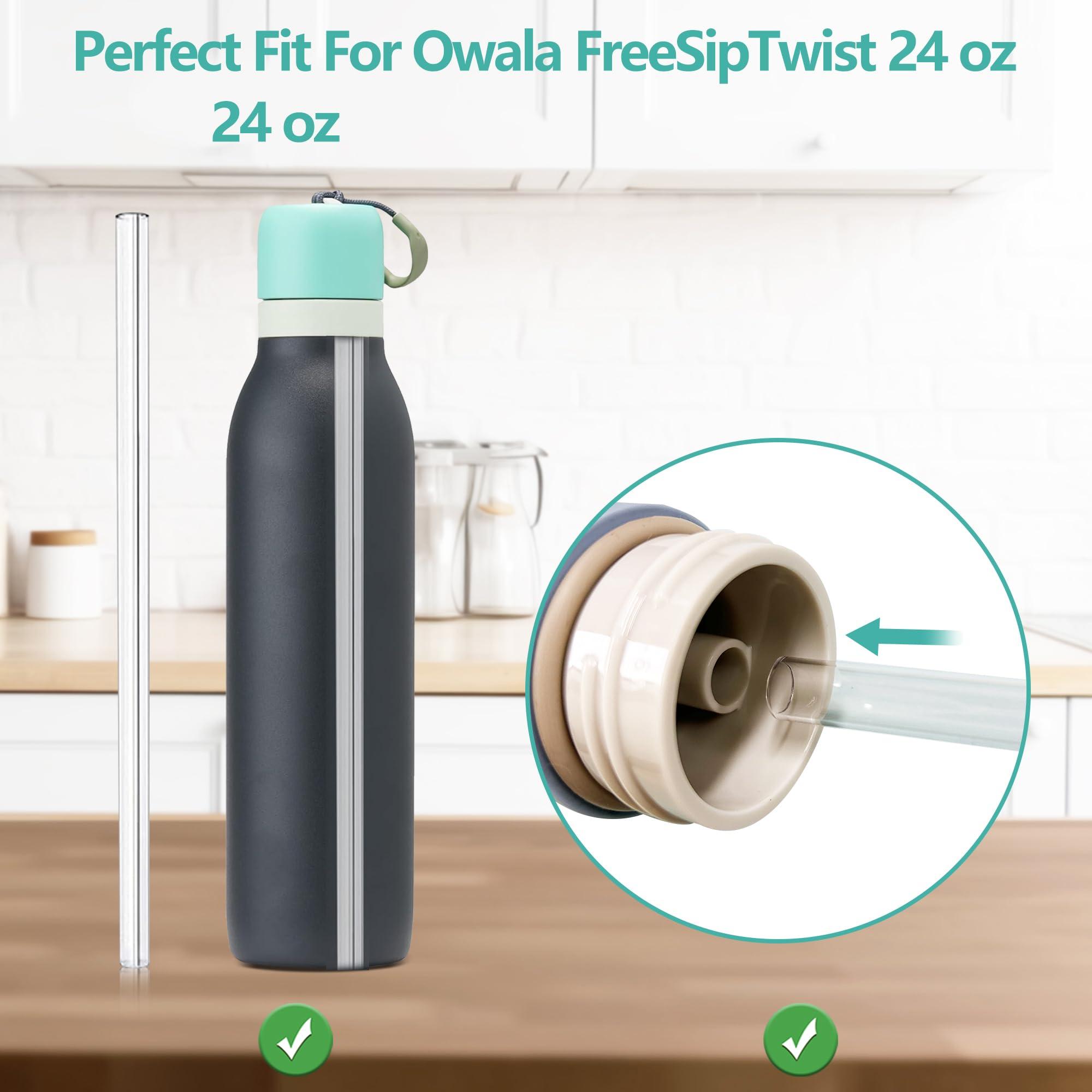 Ehzyaz 5PCS Replacement Straws for Owala Water Bottle 24 oz, Straw Replacement with 2 Cleaning Brush for Owala FreeSip Twist 24oz Cup, Accessories Set Include 5pcs for Owala Straws and 2 Straw Cleaner Brush